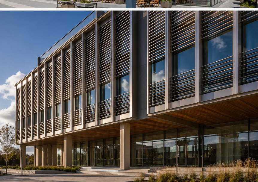 Vertical solar fins